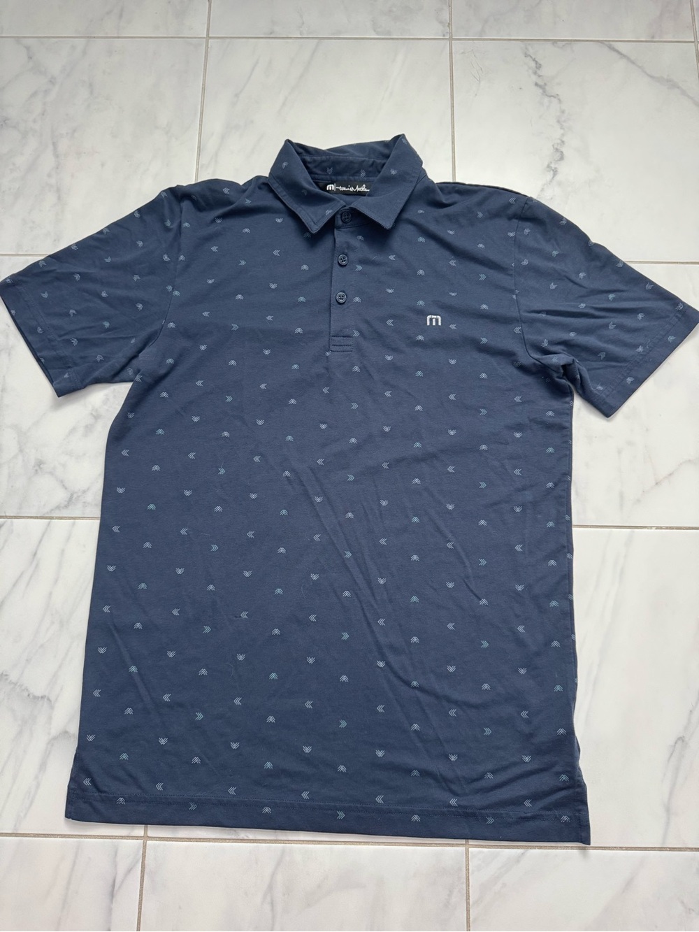 Travis Mathew Navy Micro-Pattern Polo
